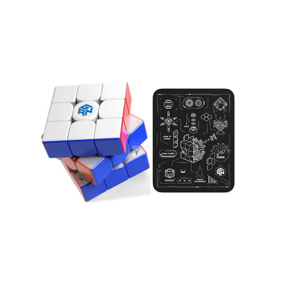 GAN 12 Maglev or Leap and GAN 12 Cube Protective Mat Combo Pack: Includes GAN 12 M Maglev Magnetic 3x3 Stickerless & Mat Set-Cubuzzle