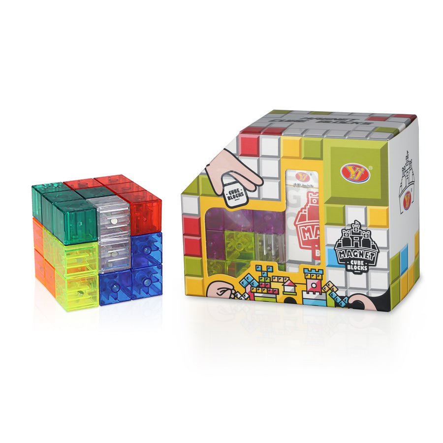 YJ Magnetic Building Blocks 7pcs Cube Transparent YJ