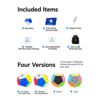GAN Megaminx Maglev Forsted Grey Magnetic Stickerless SpeedCube-Cubuzzle