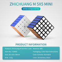 YJ Zhilong Mini 5x5 Magnetic Stickerless Speedcube-Cubuzzle