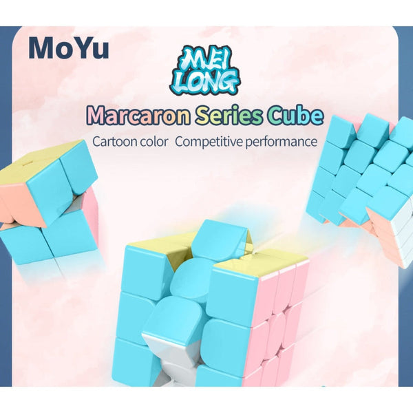 MoYu MoFang JiaoShi MeiLong MACARON Combo Pack 2x2, 3x3, 4x4 Stickerless Speedcube