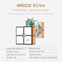 YJ MGC Elite 2x2 Magnetic Stickerless Speedcube-Cubuzzle