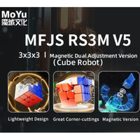 MoYu RS3M V5 3x3 Magnetic Cube Dual Adjustment with Robot Box Stickerless - Latest 2023 Release-Cubuzzle