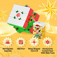 GAN 356 M E Christmas Limited Edition Magnetic Speed Cube Latest 2025! GAN