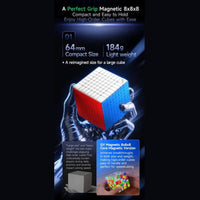 QiYi Magnetic 8x8 SpeedCube – Big-Cube Magnetic Stickerless Qiyi