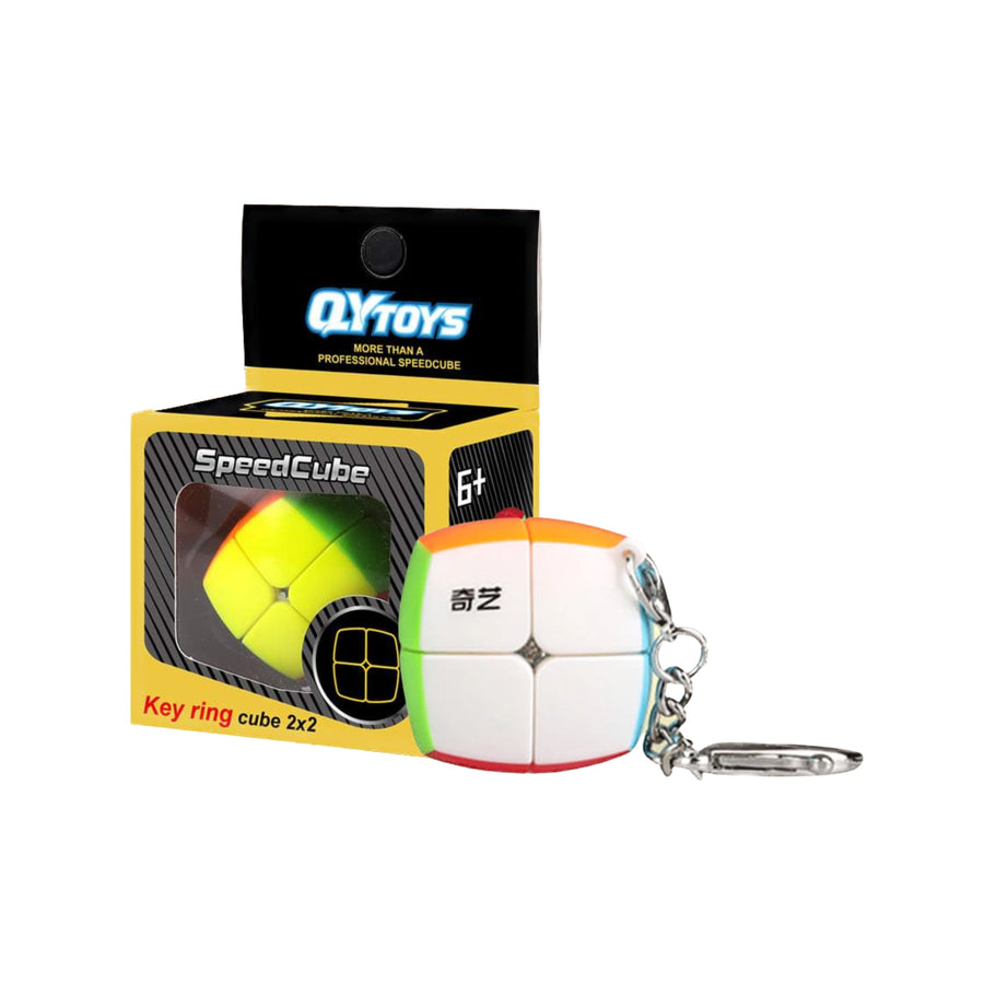 QIYI MINI PILLOWED 2X2 KEYCHAIN NON-MAGNETIC STICKERLESS CUBE-Cubuzzle