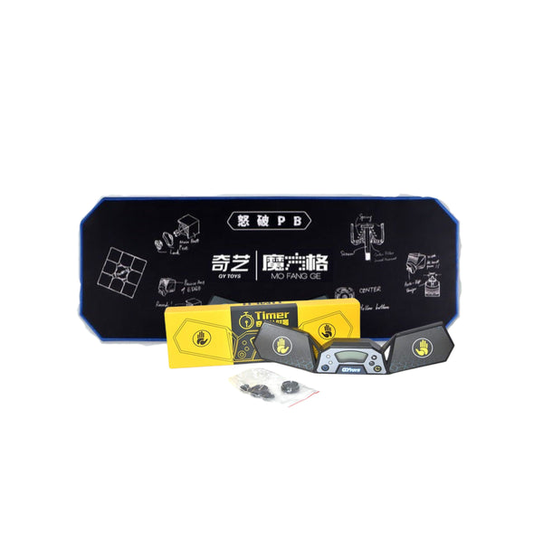 Qiyi Cube Protective Mat and Timer Set - Combo Pack for Speedcubes