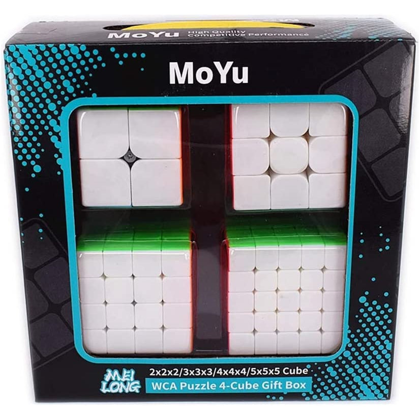 MoYu Meilong Combo Pack Gift Set: Includes 4 puzzles 2x2, 3x3, 4x4, 5x5 - Cubuzzle