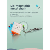 QIYI MINI 3X3 KEYCHAIN NON-MAGNETIC STICKERLESS CUBE-Cubuzzle