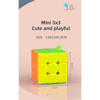 QIYI MINI 3X3 KEYCHAIN NON-MAGNETIC STICKERLESS CUBE-Cubuzzle