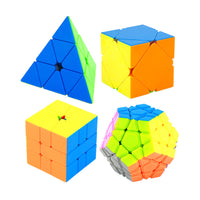 Moyu Twist Combo Pack Stickerless - Includes 4 Puzzles: Pyraminx, Megaminx, Skewb, Square SpeedCubes-Cubuzzle