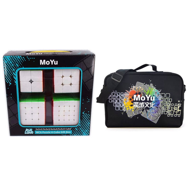 MoYu Meilong Combo Pack and Cube Bag Gift Set: Includes 4 puzzles 2x2, 3x3, 4x4, 5x5