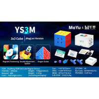 MoYu HUAMENG YS3M 3X3 Maglev Latest 2023 Version Stickerless Magnetic Speedcube-Cubuzzle