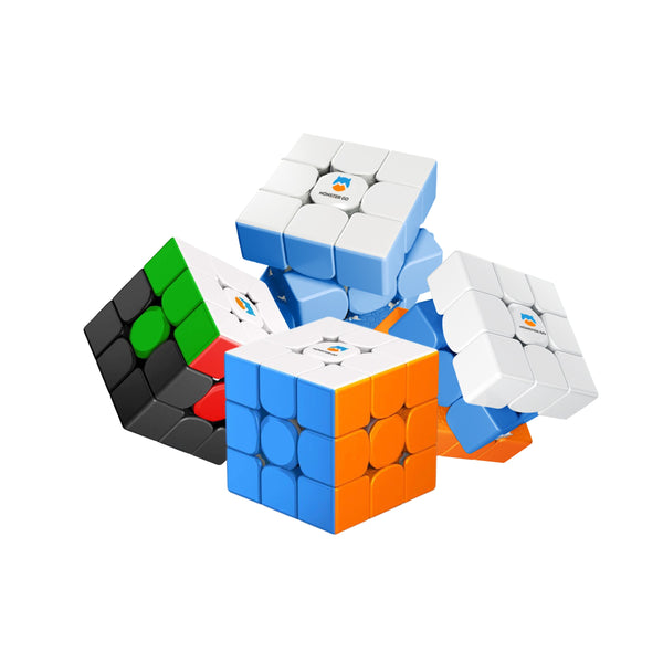 Monster Go By Gan 3x3 Trainer Cubes 4pc Combo Pack - MG3 Starter Series - Cloud, UT, Rainbow, MG3