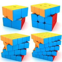 MoYu Meilong Combo Pack and Cube Bag Gift Set: Includes 4 puzzles 2x2, 3x3, 4x4, 5x5 - Cubuzzle