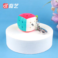QIYI MINI PILLOWED 3X3 BUN KEYCHAIN NON-MAGNETIC STICKERLESS CUBE-Cubuzzle