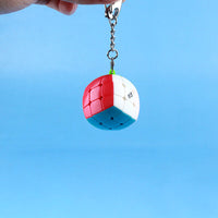 QIYI MINI PILLOWED 3X3 BUN KEYCHAIN NON-MAGNETIC STICKERLESS CUBE-Cubuzzle